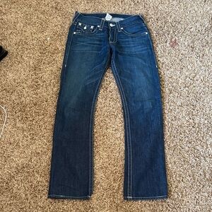 True Religion Dark Blue Straight Leg Jeans